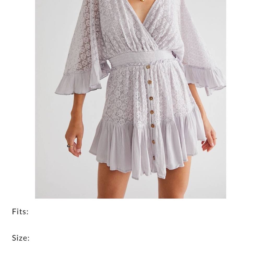 Free People Shyanne Romper Elegant Lace Wrap in Light Gray